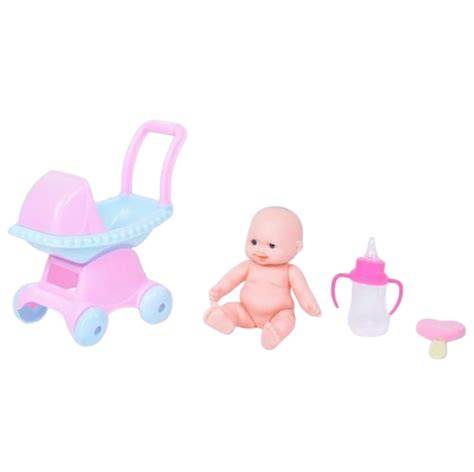 Imagine: Papusa bebe cu accesorii - biberon si suzeta intr-un ambalaj colorat