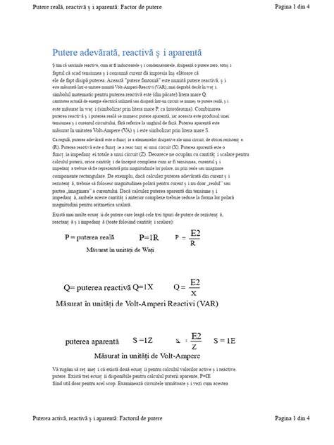 Infografic: relația între puterea activă, reactivă și aparentă; Volt-Var și PF