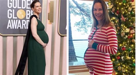 Hilary Swank anunțând sarcina cu gemeni