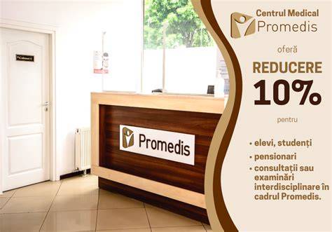 Imagine cu interiorul Centrului Medical Promedis si logo