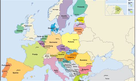 Harta cu țările UE