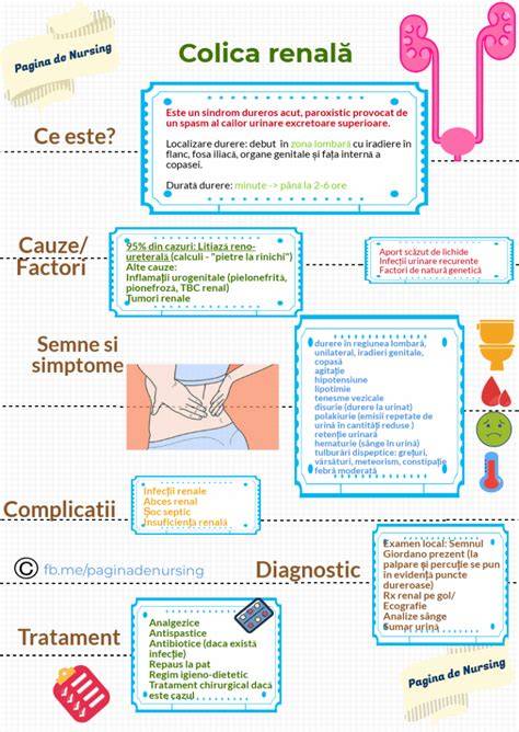 Infografic: etape management colică renală