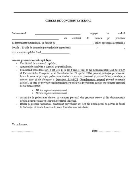 Diagrama: procedura acordării concediului paternal (cerere, documente, perioadă)