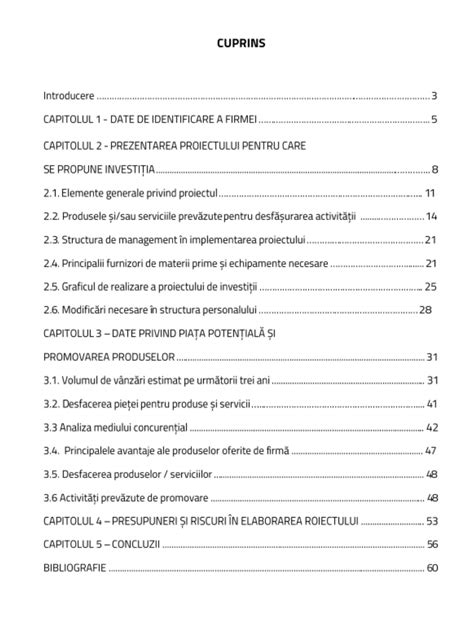 structura lucrarii de licenta