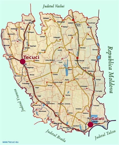 Harta administrativă a Municipiului Tecuci