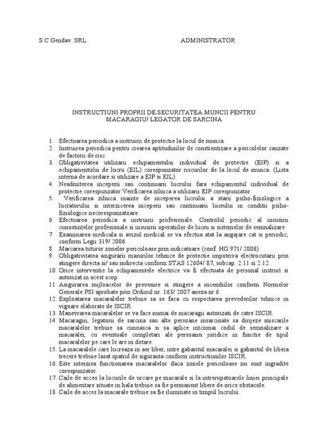 legator de sarcina inspectand chingi si carlige