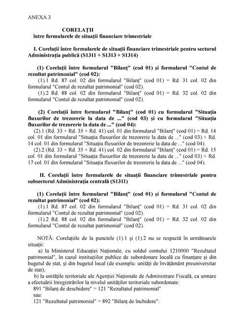 Diagramă: Corelaţii între formularele de situaţii financiare trimestriale