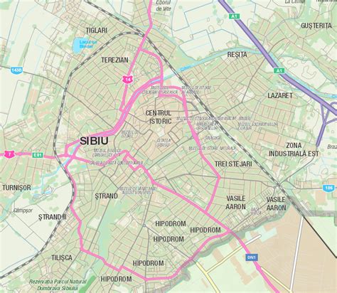 Hartă Sibiu cu locații medicale