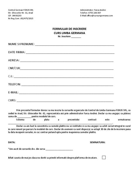 Formular de inscriere la medicul de familie