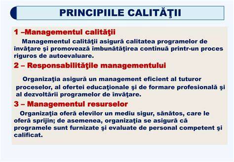 Infografic - structura managementului extern și intern al calității