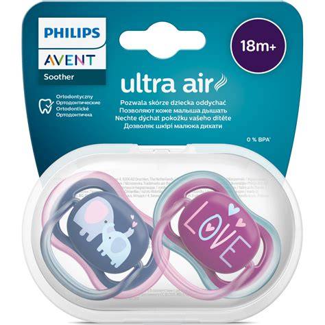 Infografic: Componentele unei suzete ortodontice Philips Avent Ultra Air Silicon