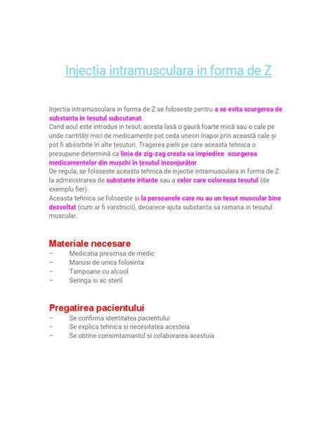 Schema Z for injection intramusculara