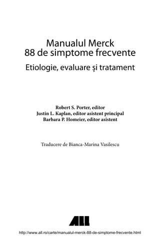 Infografic: structura Manualului Merck (organisme, etiologie, diagnostic, tratament)