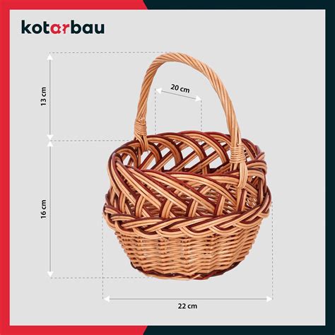 Diagramă cu dimensiunile unui coșuleț pentru bebeluși din răchită