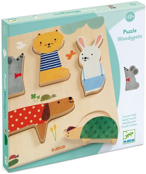 Puzzle cu animale de companie din lemn